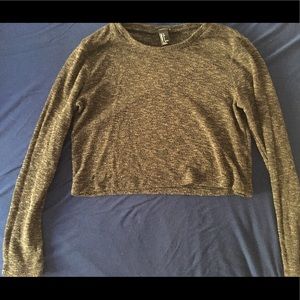 Forever 21 Dark green cropped long sleeve